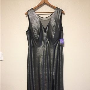 18W Cocktail Dress Shimmer Gray Full Length